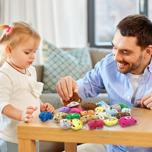 46 PCS Mini Animal Plush Toys Set Cute Small Animal Stuffed Toy Keychain for Party Favors Keychain Ornament for Goody Bag Easter Egg Stuffers Carn...