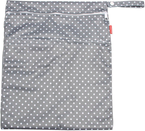 Damero 2pcs Wet and Dry Bag, Travel Wet Dry Bag with Handle for Cloth Diaper, Pumping Parts, Clothes, Swimsuit and More, Gray Dots...