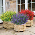 GREENRAIN 8 Bundles Artificial Lavender Flowers Outdoor Fake Flowers for Decoration UV Resistant No Fade Faux Plastic Plants Garden Porch Window B...