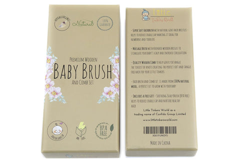 Baby Hair Brush and Comb Set for Newborn Wooden 4 Piece Soft Bristle Baby Brush and Comb Set for Newborn Girl Boy and Toddler Soft Cradle Cap New ...