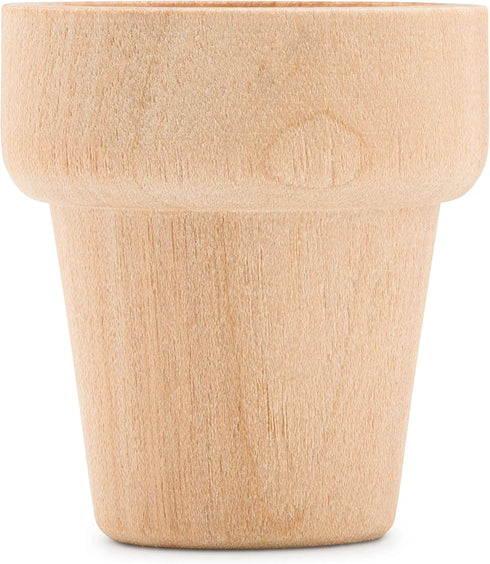 Small Wooden Flower Pot 1-9/16-inch x 1-1/2-inch, Pack of 24 Wood Craft Flower Planter to Paint, by Woodpeckers...