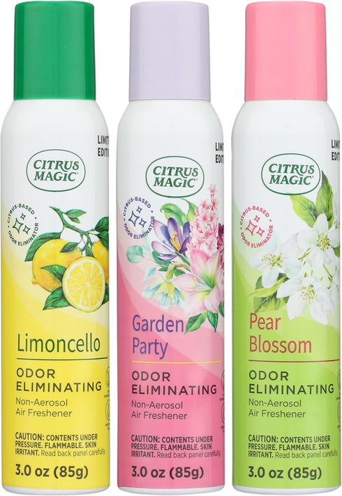 Citrus Magic Limited Edition Odor Eliminating Air Freshener Spray, Assorted Spring Fragrances, 3-Ounce, Pack of 3...