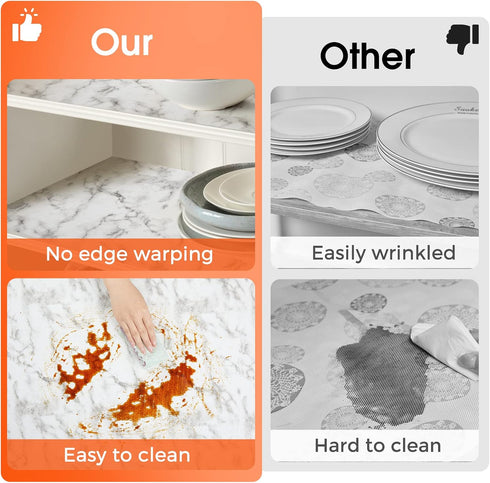 Shelf and Drawer Liner for Kitchen Cabinet Non Adhesive Fridge Liner Washable Reusable Easy to Clean Strong Grip Liner for Cabinets, Dresser, Cupb...