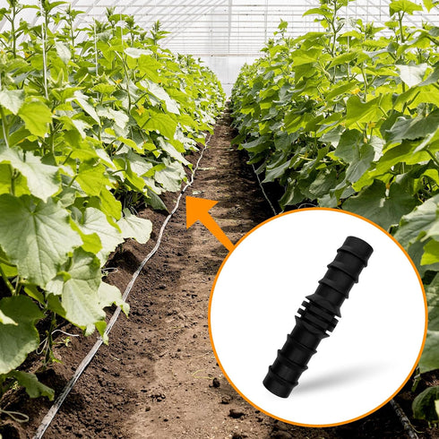 50PCS Irrigation Fittings Kit for 3/4 Inch Tubing with Tees,90-Degree Elbows, Couplings, 8 Letter End Cap Plugs and End Plug Barbed Connectors for...