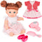 deAO 11 Inch Girl Doll with Hair and Accessories Baby Girl Dolls Toy Set Fashion Doll with Long Fine Hair and Dresses, Shoes, Comb & Hair Dryer Ba...