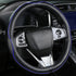 Leather Steering Wheel Cover?Black with Blue line?Anti-Slip, Safety, Soft, Sports Style, Black Steering Wheel Cover, Adaptable to 14.5-15 inches S...