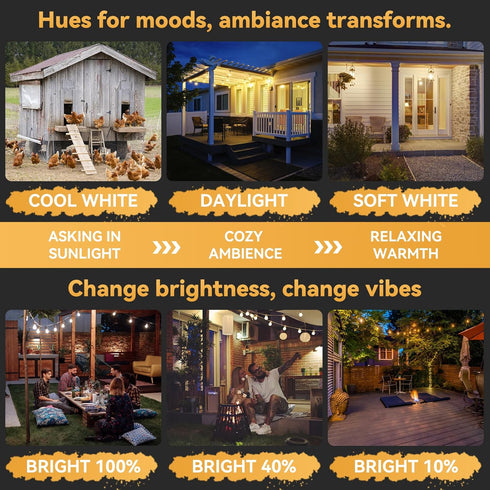 Neporal MagicGlow Rechargeable Solar Light Bulbs with Remote, USB+Solar Rechargeable Bulbs,3 Colors Shift + Dimmable Battery Light Bulb, A19 Emerg...