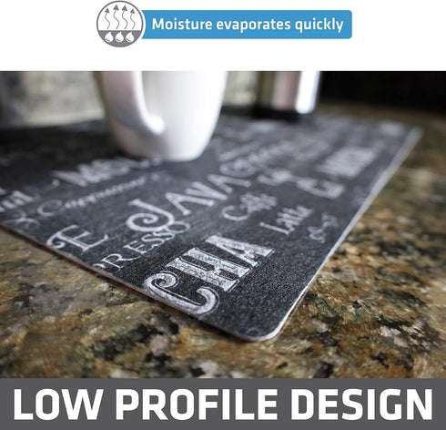 Drymate Coffee Maker Mat, (Coffee Station Bar Accessory) Protects Kitchen Countertops From Spills, Stains & Scratches, Absorbent, Waterproof, Wash...