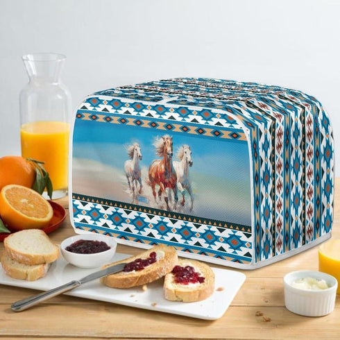 Southwest Horse 4 Slice Toaster Covers for Kitchen, Aztec Bread Maker Cover Washable Bread Toaster Cover Dust Greasy Protection, Decorative and An...