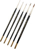AIT Art Premium Detail Brush Set, 5 Pure Kolinsky Russian Red Sable Paint Brushes, Handmade in USA for Ultimate Details with Oil, Acrylic, and Wat...