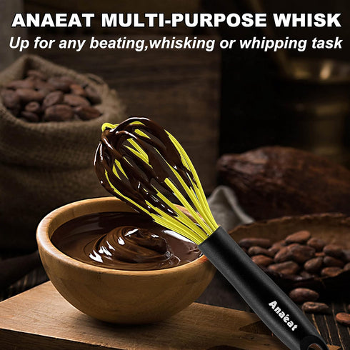 Anaeat Silicone Balloon Whisk, Perfect for Non-Stick Cookware, Milk and Egg Beater Blender, Heat Resistant Kitchen Whisks for Whisking, Cooking, B...
