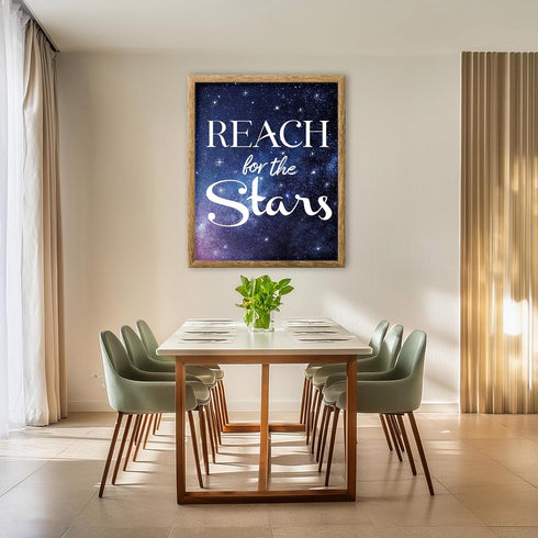 Posterizer 1 pcs-reach for the stars-encouraging quote-Kids Room Art-Motivational & Inspirational Art-decor for nursery toddlers kids room- UNFRAM...