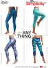Simplicity US8561AA AA Misses' and Women's Knit Leggings with Seam Variations, XS-XL...