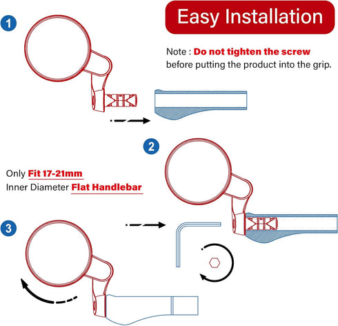 MEACHOW 2022 New Bar End Bike Mirror, 80mm Crystal UHD Automotive Grade Glass Lens E-Bike Mirrors, Scratch Resistant, Safe Rearview Mirrors, (Silv...
