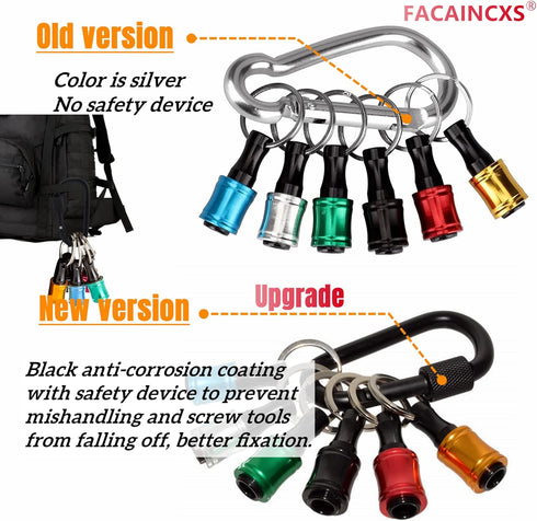 12PCS Bit Holders 1/4 Socket, Hex Shank Screwdriver Bit Holder for Impact Driver Drill Bit Keychain Extension Bar Quick Release Easy Change, Screw...