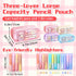 ITA Pencil Pouch Kawaii Large Capacity Pen Case : Cute Aesthetic Pencil Box Stationery Supplies for Teen Girls, 4 Included Highlighters (Pink)...