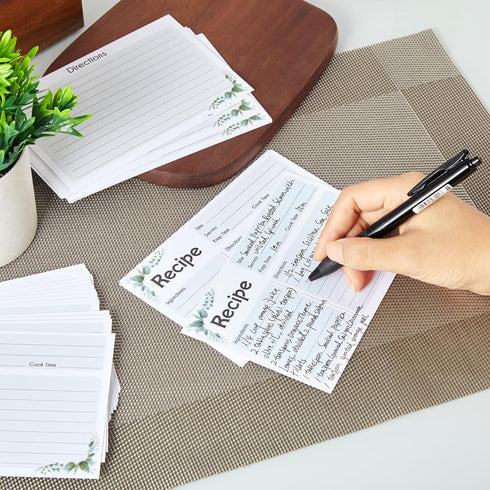 Recipe Card 4x6, 100 Count Blank Recipe Cards Double-Sided, 4x6 Recipe Cards for Bridal Shower...