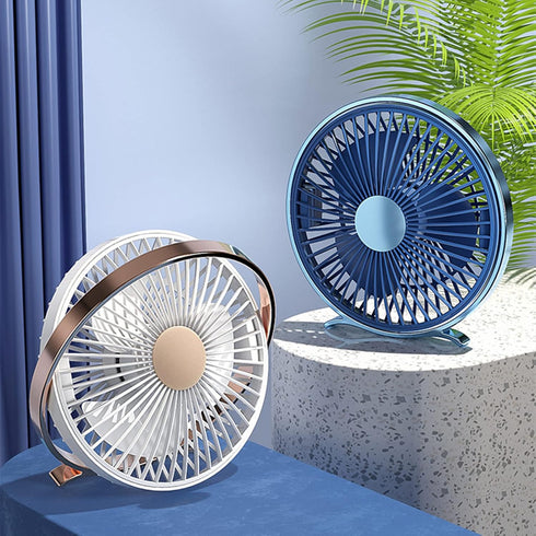 USB Desk Fan Mini Desktop Table Fans 2 Speed Personal Quiet Fan with Strong Airflow Portable Cooling Fan with Head Adjustable for Home Bedroom Dor...