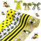 KIMOBER 4 Rolls Bumble Bee Ribbon, Yellow Honeybee Wired Edge Burlap Ribbon for Wreaths,Gift Wrapping,Spring Summer Party Decoration(2.5in × 6.5Ya...