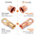 Wirefy 2/0 Gauge 3/8" Wire Lugs - Copper Cable Lugs - Battery Wire Connectors - Ring Terminals - Crimp Battery Cable Ends - 10 PCS...