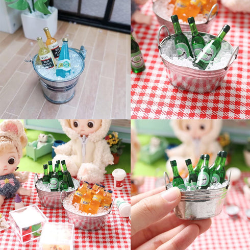 yueton 100g 3mm Miniature Dollhouse Clear Plastic Ice Cubes, Doll House Ice Cubes, Fake Ice Cubes, Dollhouse Beer Drinks Accessories, Dollhouse Cu...