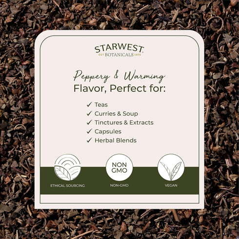 Starwest Botanicals Organic Tulsi Holy Basil - Dried Loose Leaf Herb for Tea & Cooking, Pure & Natural Ocimum Tenuiflorum (Rama), Cut & Sifted, Ce...