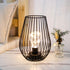 TRIROCKS Metal Cordless Table Lamp - 8'' Tall Cage Shape Battery Operated Lamp with Warm Fairy Lights Bulb for Indoor/Outdoor Use, Perfect for Chr...