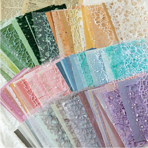 WENSIDUO 186Pcs Craft Textured Scrapbook Paper, Mesh Fabric Scrapbooking Supplies DIY Paper Stickers Craft Kits Collage Materials for Junk Journal...