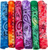 CoverYourHair - Tie Dye & Paisley Bandanas - 6 Pack Colorful Cotton Bandanas...
