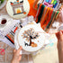 Yuxung 5 Sets Embroidery Kit for Beginners Adult Fall Thanksgiving Embroidery with Pumpkin Maple Leaf Pattern DIY Starter Needlepoint Kit with Emb...