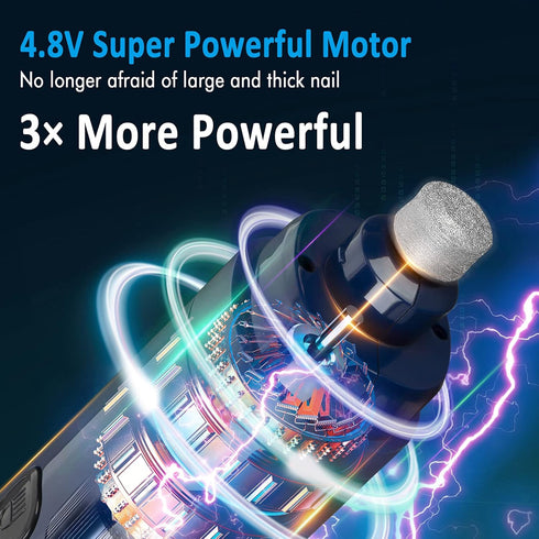 Casfuy Dog Nail Grinder with 2 LED Light - 4.8V Super Powerful 2-Speed Electric Pet Nail Trimmer for Medium Large Dogs Quiet Rechargeable Painless...