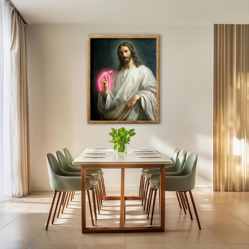 Posterizer 1 pcs-Jesus Christ saying "saw that" modern art -2-Comedy Art- Gift for Men Women Entrepreneur Teens -Living Room Bedroom Decor- unfram...