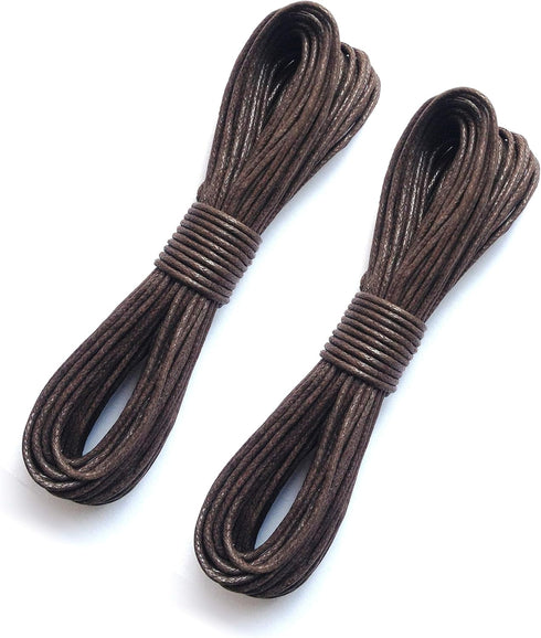 LWR CRAFTS 2mm Waxed Cotton Cord 45 Feet Per Pack (Pack of 2) (Chocolate)...