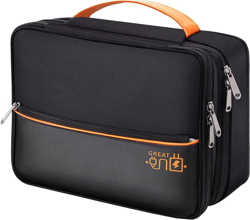 Electronics Travel Organizer, Double Layer Cable Organizer Bag Waterproof Electronics Accessories Storage Bag for Charger, Phone, Power Bank, Hard...
