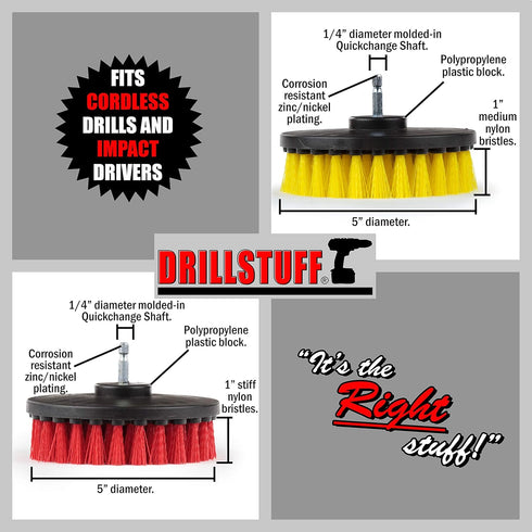 Cleaning Supplies - Drill Brush - Outdoor - Deck Brush - Concrete - Bird Bath - Hard Water Stain Remover - Bathroom Accessories - Shower Cleaner -...