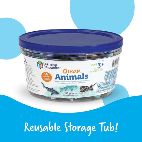 Learning Resources Ocean Animals - 50 Pieces, Ages 3+ Toddler Learning Toys, Perfect for Math Counters and Imaginative Play...