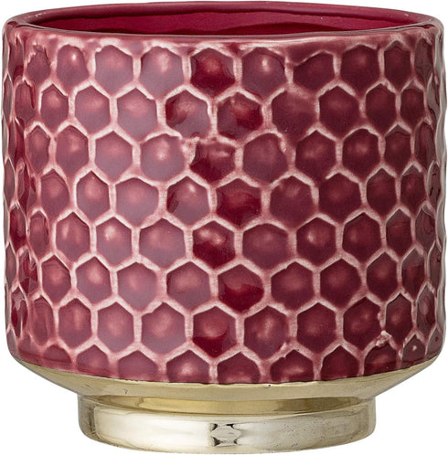 Bloomingville Stoneware Flower Pot Goldy, Indoor Planter, 4,125'', Red...