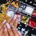 12 Colors Butterfly Nail Art Stickers Butterflies Nail Glitter Sequins 3D Art Accessories Butterfly Shape Flakes Powder Holographic Gold Red Pink ...