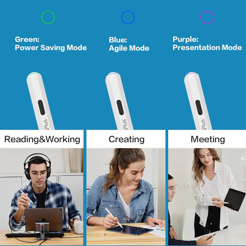 Novaplus A8 Pro iPad Stylus, Wireless & Type C Dual Charging Modes, Key Switching Function for Eraser and Brushes, compatible w/Notability, Procre...