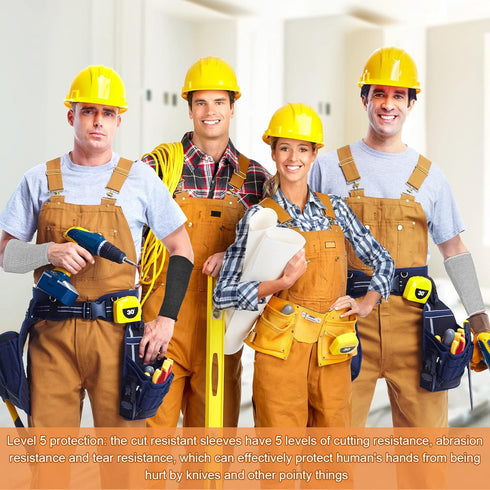 Neer 4 Pair Protective Arm Sleeves for Thin Skin Anti-Cut Burn Resistant Cover Forearm Sleeve for Cooking Construction(Gray, 7.9 Inch)...