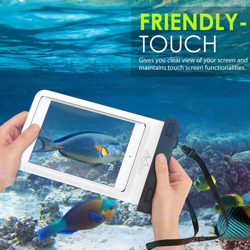 MoKo Universal Waterproof Case, Dry Bag Pouch Compatible with iPad Mini 6/5/4/3/2, Samsung Tab 5/4/3, Galaxy Note 8, Tab S2/Tab E/Tab A 8.0, LG G ...