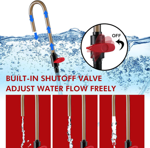 Dreyoo Aquarium Fish Tank Hook Water Changer, with Flow Switch, Quickly and Efficiently Helps Fill Your Water, Aquarium Vacuum Water Filler for Fi...