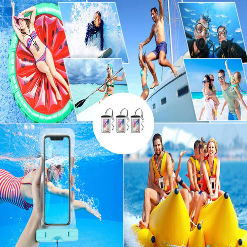 Waterproof Phone Pouch, Universal Case Compatible for iPhone 15 14 13 12 Pro Max Plus Up to 8.3",3 Pack (Black)...