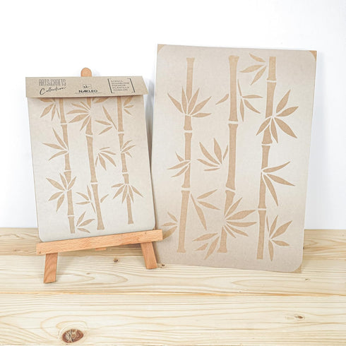 NAKLEO DIY Reusable Plastic Stencil - Bamboo Shoots Tropical Oriental - Art Craft Wall Painting Pattern Template Scrapbooking Decoupage - Fabric F...