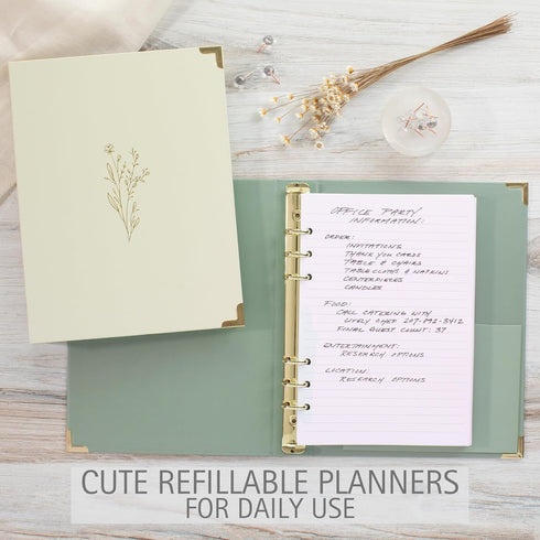 Aesthetic 6 Ring A5 Binder Set of 2 - The Perfect Small 0.75 Inch Planner Binder for Journaling or Collections - Refillable Notebook Binder with P...