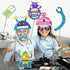 25Pcs Robot Photo Booth Props with Stick, Birthday Theme Selfie Props, Robotics Party Supplies, Kids Photography Backdrop Decorations...