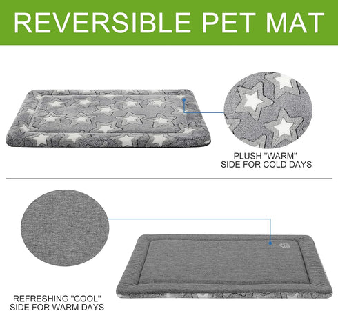 EMPSIGN Dog Bed Mat Dog Crate Pad Reversible (Cool & Warm), Machine Washable Dog Crate Mat, Kennel Pad for Dog Sleeping Mattress for Large Medium ...