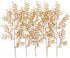 PASYOU Fake Leaves Plants for Christmas Decor, Gold Artificial Shrubs Grass Foliage Plastic Bulk Leaf Indoor Outdoor Home Garden Party Hotel Veran...