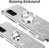 nancheng for Samsung Galaxy A71 5G Case with Ring Stand Strap Lanyard Shockproof Protection Cover Cute Girls Women Glitter Silicone Phone Case - S...