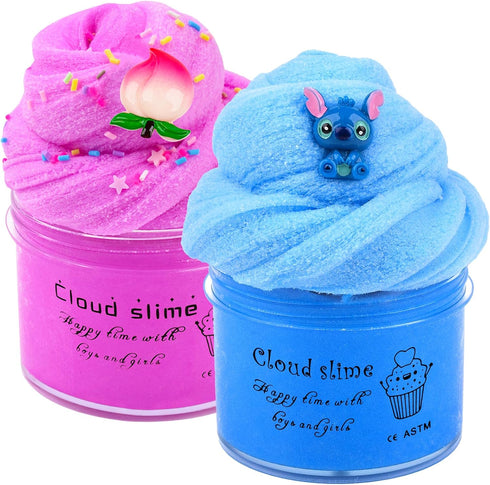 2 Pack Cloud Slime Kit, Super Soft and Non-Sticky, Girls and Boys DIY Stress Relief Toy, for Party Favors, Birthday Gifts, School Education...